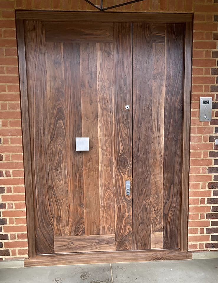 A bespoke oak entrance door